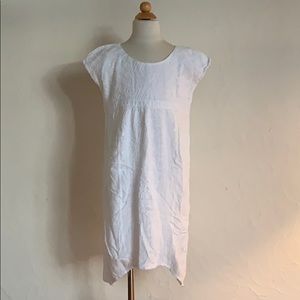 White dress (100% viscose) w/liner 100% cotton.